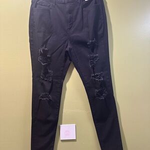 Arizona Jean Company Black Distressed Skinny Jeans